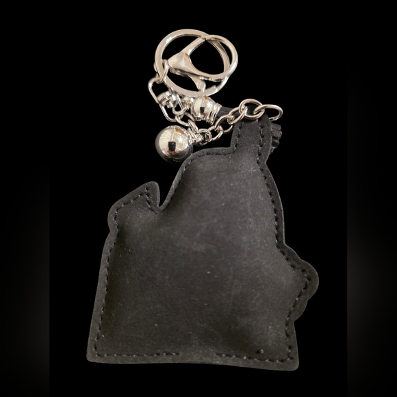 Elegant Black and Silver Piano Bag Charm Keychain - Picture 2 of 2